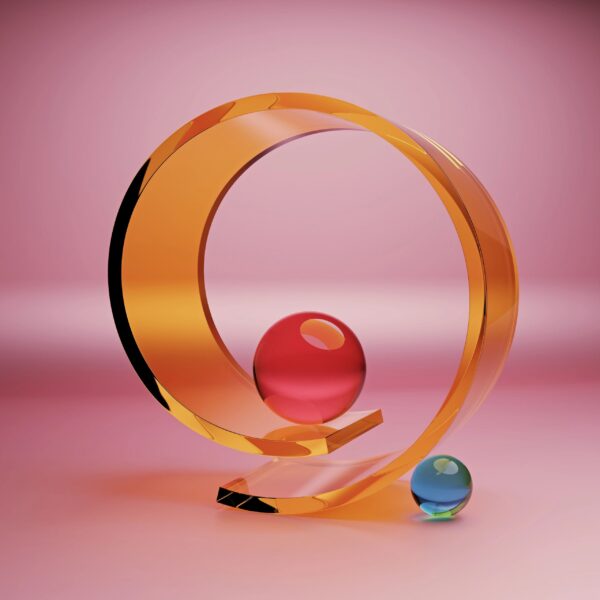CGI Still-Life with Spheres and Amber Loop